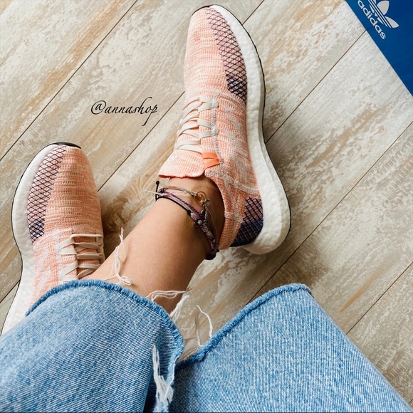 NEW Adidas pureboost GO peach sneakers running shoes - Picture 2 of 8